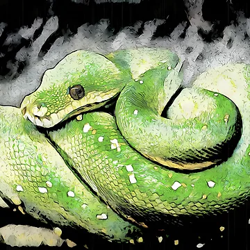 Artwork thumbnail, Green Tree Python In Comic Book Style Design by Heathermarie321