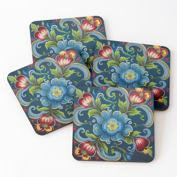 Item preview, Norwegian Rosemaling-Oil On Canvas #5 designed and sold by Gypsykiss.