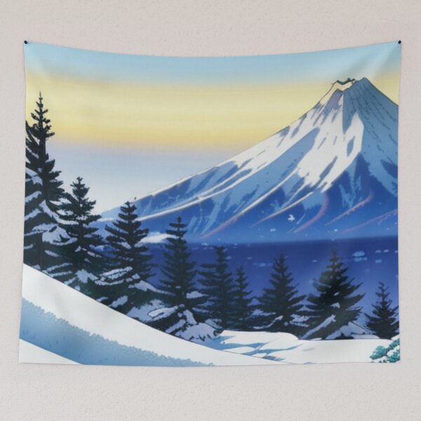 Item preview, Ukiyo-e Style Snow-Covered Mountain designed and sold by theprof2021.