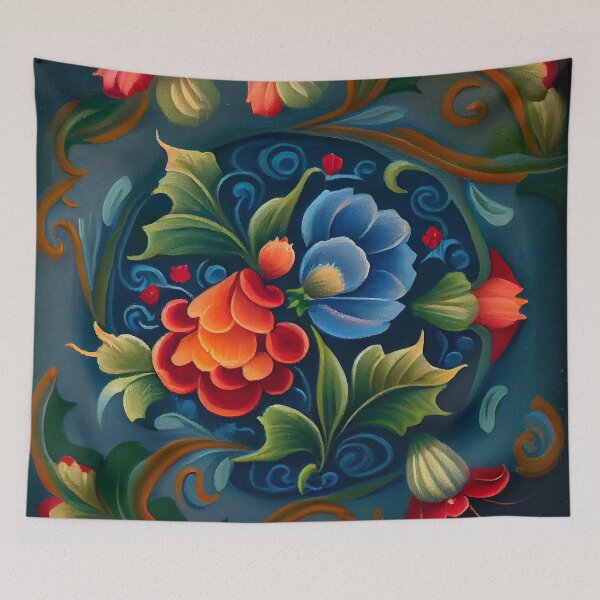 Item preview, Norwegian Rosemaling-Oil On Canvas #6 designed and sold by Gypsykiss.
