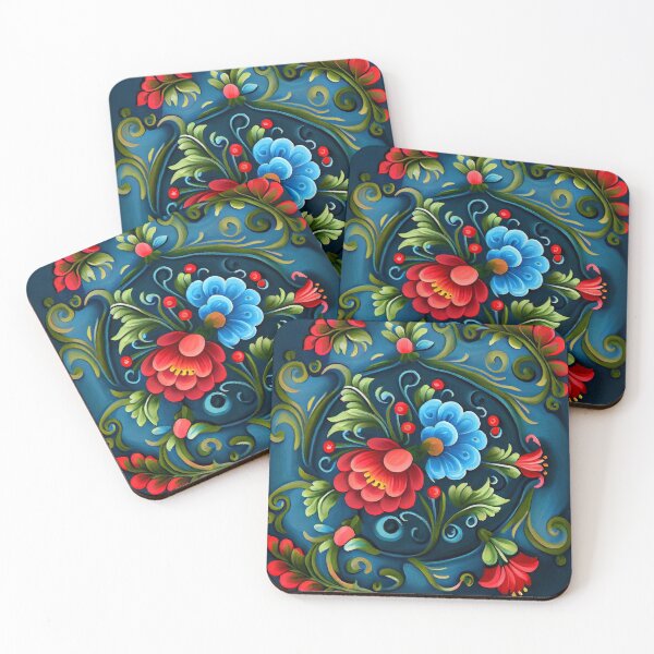 Item preview, Norwegian Rosemaling-Oil On Canvas #7 designed and sold by Gypsykiss.