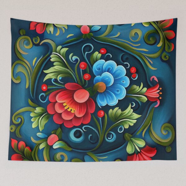 Item preview, Norwegian Rosemaling-Oil On Canvas #7 designed and sold by Gypsykiss.