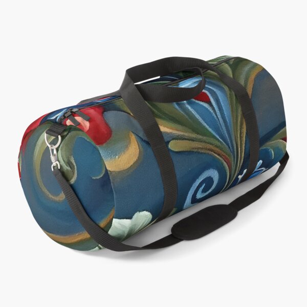 Norwegian Rosemaling-Oil On Canvas #8 Duffle Bag