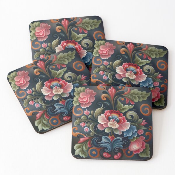 Item preview, Norwegian Rosemaling-Oil On Canvas #9 designed and sold by Gypsykiss.