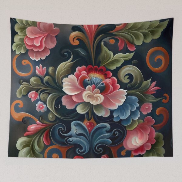 Item preview, Norwegian Rosemaling-Oil On Canvas #9 designed and sold by Gypsykiss.