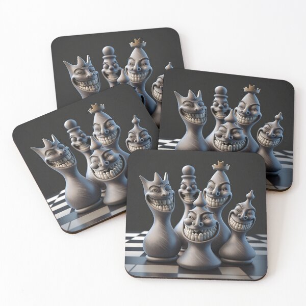Item preview, 5 Laughing Chess Pieces designed and sold by MichellesMedArt.