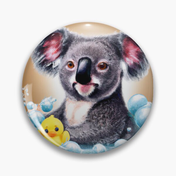 Item preview, Cute Koala Taking a Bubble Bath with a Rubber Duck Digital Art Illustration designed and sold by SourBunnyshop.