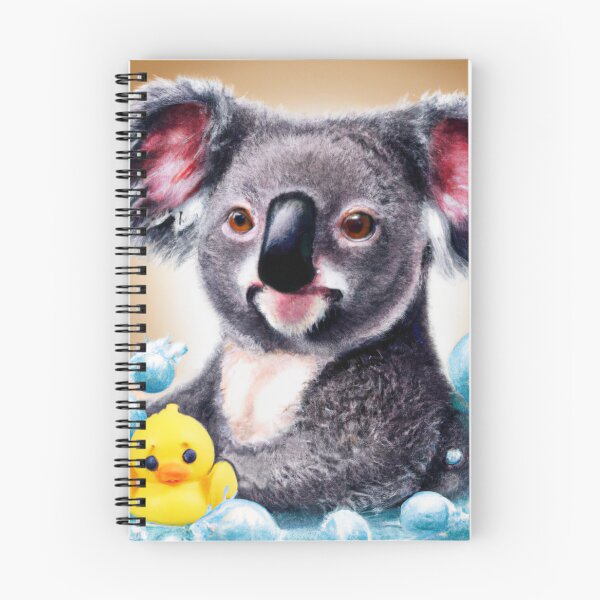 Item preview, Cute Koala Taking a Bubble Bath with a Rubber Duck Digital Art Illustration designed and sold by SourBunnyshop.
