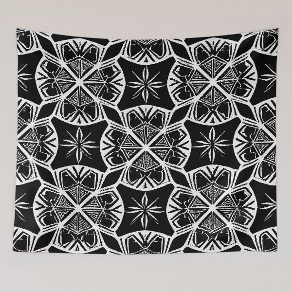Item preview, patrón geométrico blanco y negro designed and sold by QuikiPatterns.