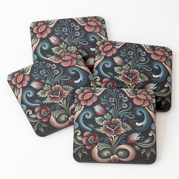 Item preview, Norwegian Rosemaling-Oil On Canvas #10 designed and sold by Gypsykiss.