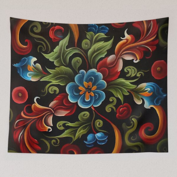 Item preview, Norwegian Rosemaling-Oil On Canvas #11 designed and sold by Gypsykiss.