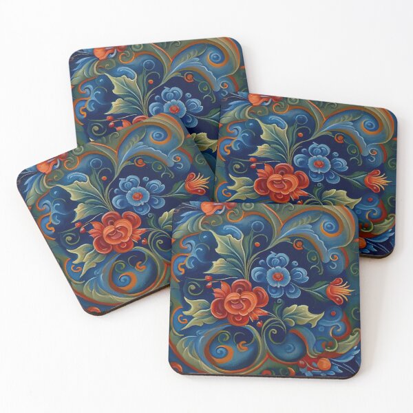 Item preview, Norwegian Rosemaling-Oil On Canvas #12 designed and sold by Gypsykiss.