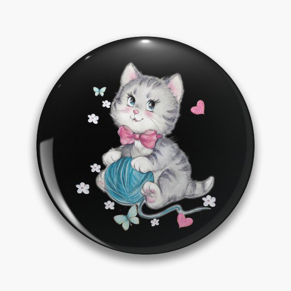 Item preview, funny and cute cat with a ball of wool , Cat Knitting , Cat Lover , Cat Mom,Yarning ,Yarn Lover ,Fun designed and sold by HeidiVintageArt.