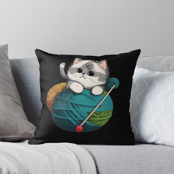 Item preview, Funny And Cute Cat With A Ball Of Wool Classic, Cat With A Ball designed and sold by HeidiVintageArt.