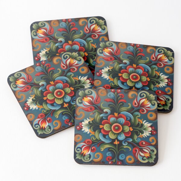 Item preview, Norwegian Rosemaling-Oil On Canvas #14 designed and sold by Gypsykiss.