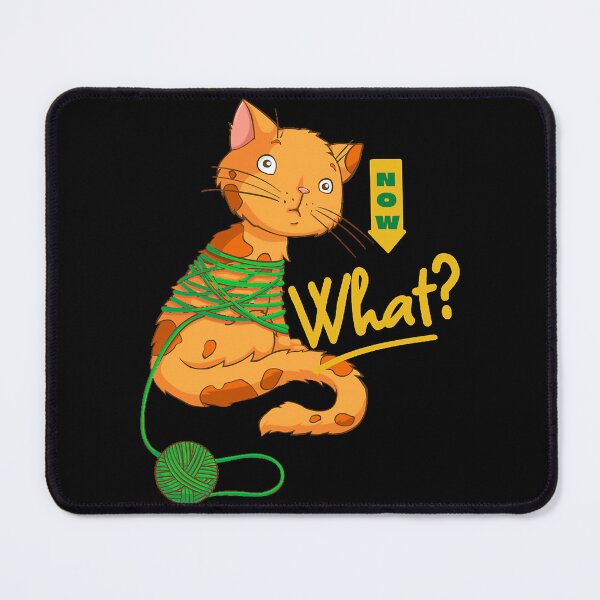 Item preview, Funny cute cat with a ball of wool - yarn - funny animal memes designed and sold by HeidiVintageArt.
