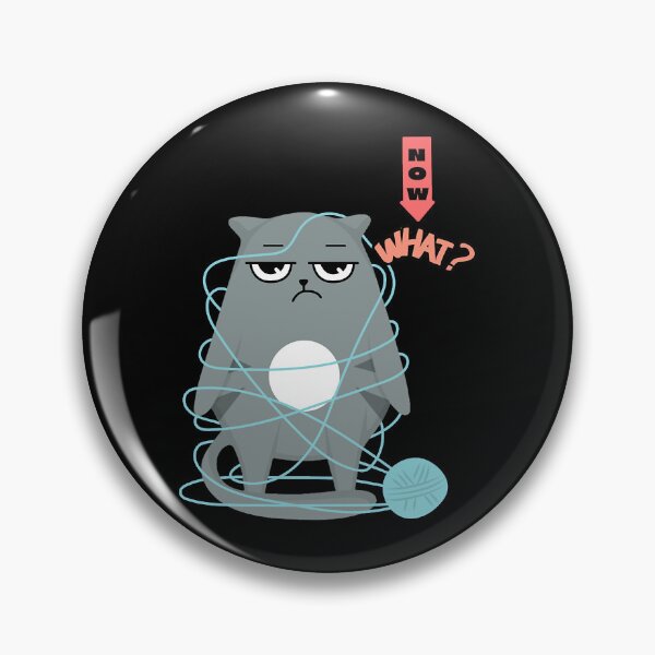 Item preview, Funny cute cat with a ball of wool - yarn - funny animal memes  designed and sold by HeidiVintageArt.