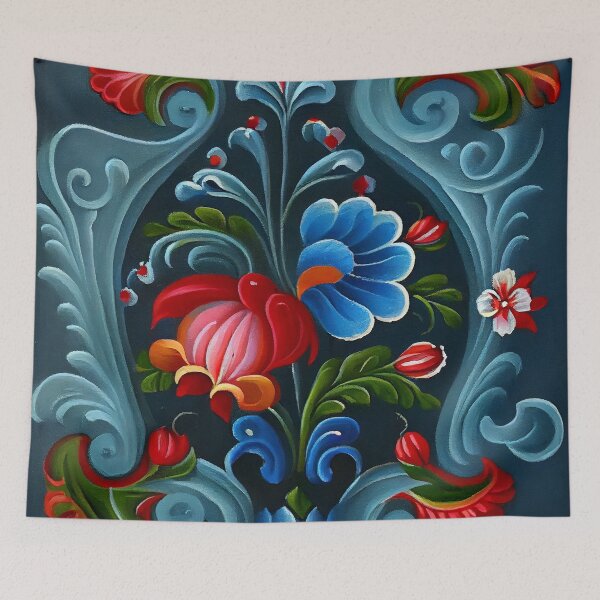 Item preview, Norwegian Rosemaling-Oil On Canvas #15 designed and sold by Gypsykiss.