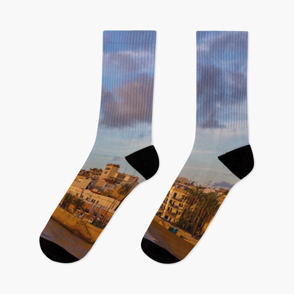 Item preview, View of Sitges, Spain basking in the early morning sunshine designed and sold by Kevin Hellon.