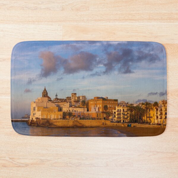 Item preview, View of Sitges, Spain basking in the early morning sunshine designed and sold by Kevin Hellon.