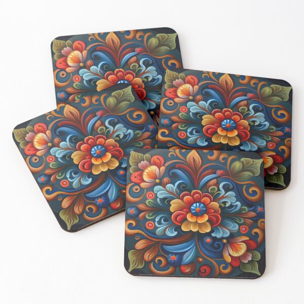 Item preview, Norwegian Rosemaling-Oil On Canvas #17 designed and sold by Gypsykiss.