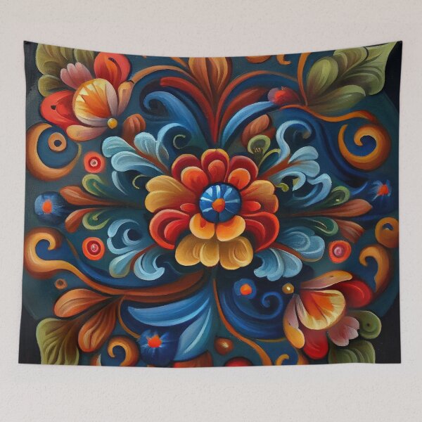 Item preview, Norwegian Rosemaling-Oil On Canvas #17 designed and sold by Gypsykiss.