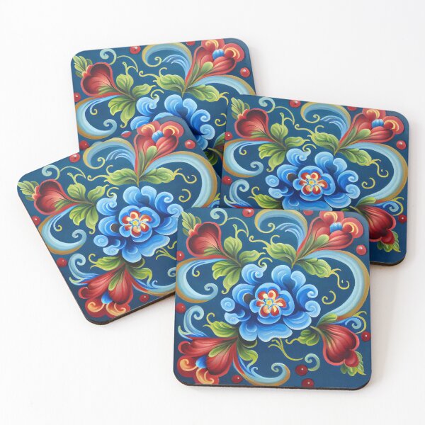 Item preview, Norwegian Rosemaling-Oil On Canvas #18 designed and sold by Gypsykiss.