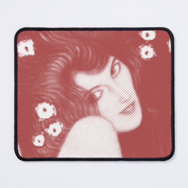 Item preview, Gustav Klimt Red Abstract Woman with Flowers in Her Long Hair Beethoven Friese Painting Monochromatic Halftone Digital Effects Edit by Veda Redhead designed and sold by kattakitty.