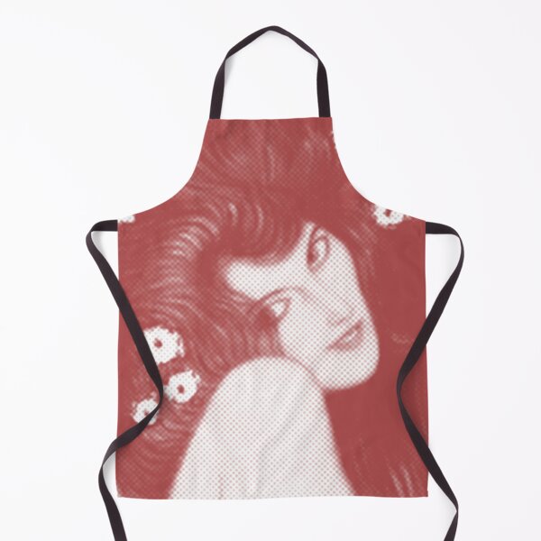 Item preview, Gustav Klimt Red Abstract Woman with Flowers in Her Long Hair Beethoven Friese Painting Monochromatic Halftone Digital Effects Edit by Veda Redhead designed and sold by kattakitty.