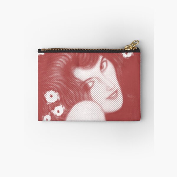 Item preview, Gustav Klimt Red Abstract Woman with Flowers in Her Long Hair Beethoven Friese Painting Monochromatic Halftone Digital Effects Edit by Veda Redhead designed and sold by kattakitty.