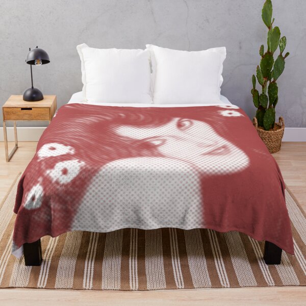 Item preview, Gustav Klimt Red Abstract Woman with Flowers in Her Long Hair Beethoven Friese Painting Monochromatic Halftone Digital Effects Edit by Veda Redhead designed and sold by kattakitty.