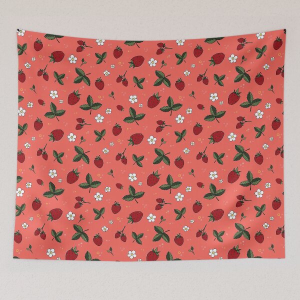 Item preview, Red Strawberry Fruit, Strawberry Flowers and Leaves  designed and sold by silviaol.
