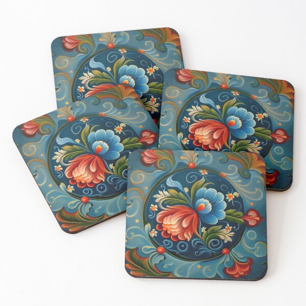 Item preview, Norwegian Rosemaling-Oil On Canvas #19 designed and sold by Gypsykiss.