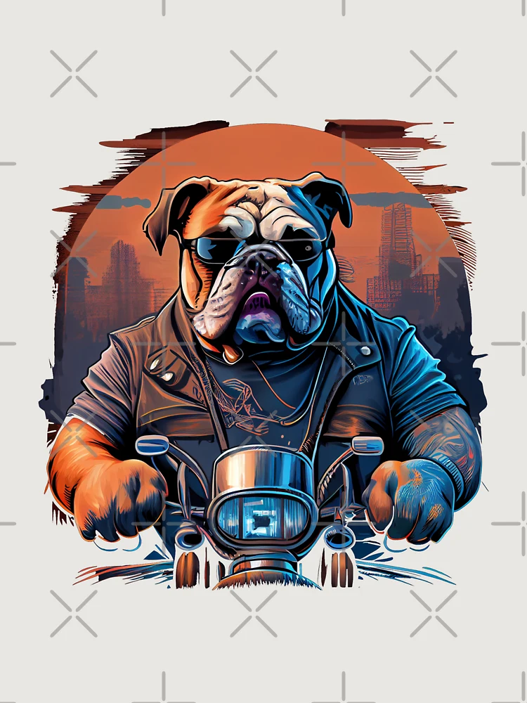Thumbnail 6 von 6, Premium Oversized Pullover, Rev Up Your Style with Our Bulldog Biker designt und verkauft von SpeshMerch.