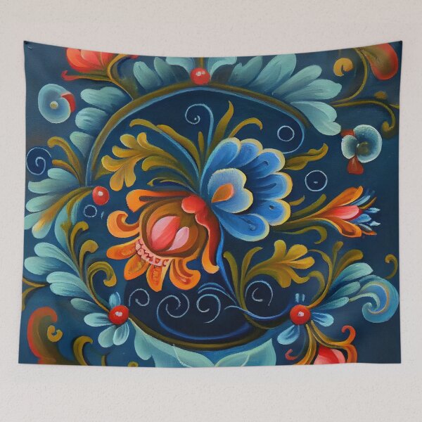 Item preview, Norwegian Rosemaling-Oil On Canvas #21 designed and sold by Gypsykiss.