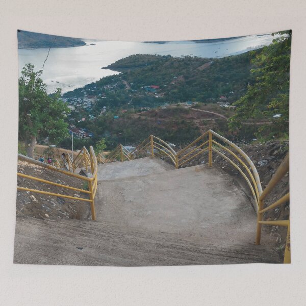 Item preview, A View from the Top after Hundreds of Steps (large canvas) designed and sold by Bernsberry Illustrations.
