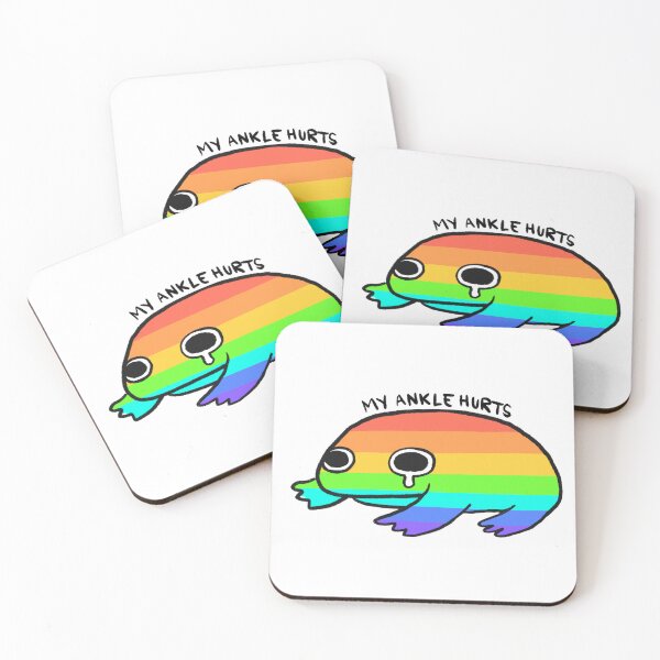 Item preview, My Ankle Hurts | Crying Rainbow Frog, Pride Frog Stickers, Rainbow Stickers designed and sold by iristocat.