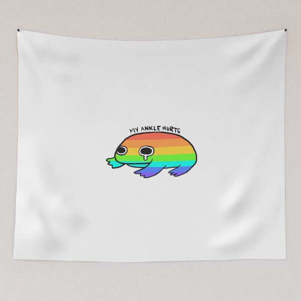 Item preview, My Ankle Hurts | Crying Rainbow Frog, Pride Frog Stickers, Rainbow Stickers designed and sold by iristocat.