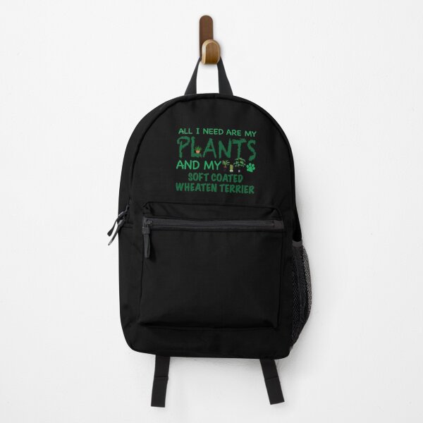 Vista previa del artículo con la obra «Todo lo que necesito son mis plantas y mi terrier de trigo con recubrimiento de Soft - Perro», diseñado y vendido por CJC Designs.
