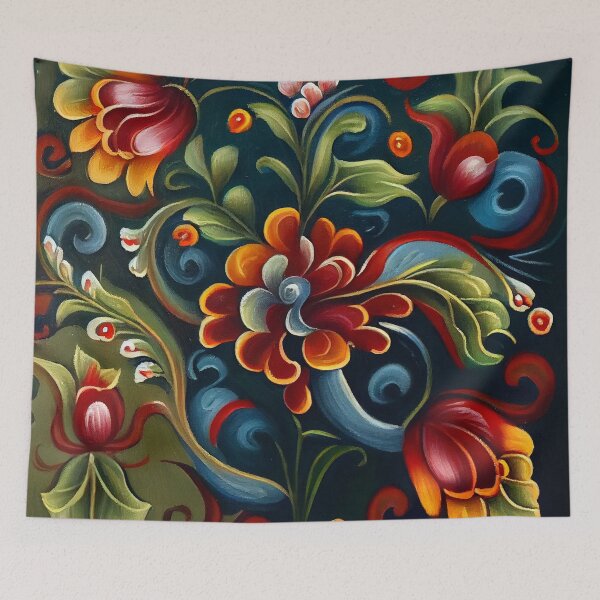 Item preview, Norwegian Rosemaling-Oil On Canvas #22 designed and sold by Gypsykiss.