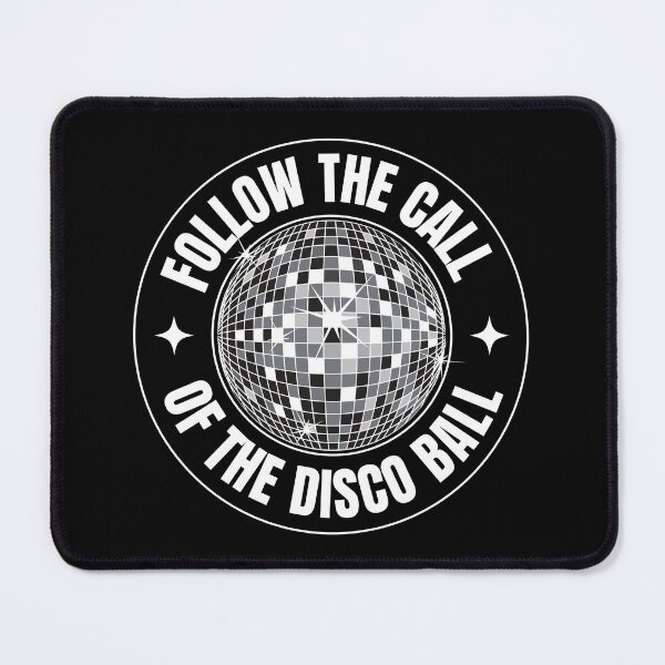 Aperçu de l'œuvre SUIVEZ L'APPEL DE LA BOULE DISCO (blanc) créée et vendue par Discothreadz.