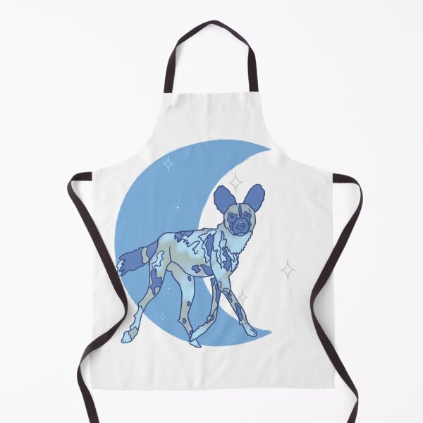 Item preview, African Painted Dog Crescent Moon - Blue designed and sold by bellamousse design co.