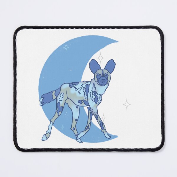 Item preview, African Painted Dog Crescent Moon - Blue designed and sold by bellamousse design co.