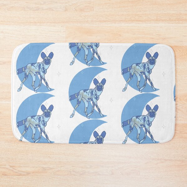 Item preview, African Painted Dog Crescent Moon - Blue designed and sold by bellamousse design co.