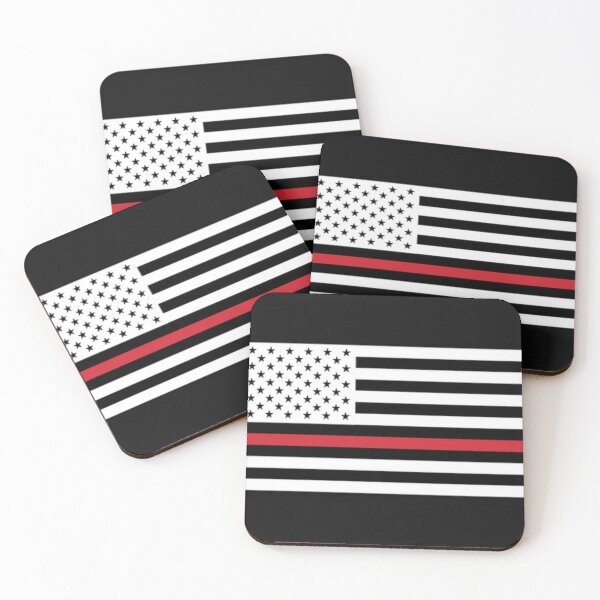 Item preview, USA Firefighter Flag - Thin Red Line designed and sold by RENAGADE4LYF.