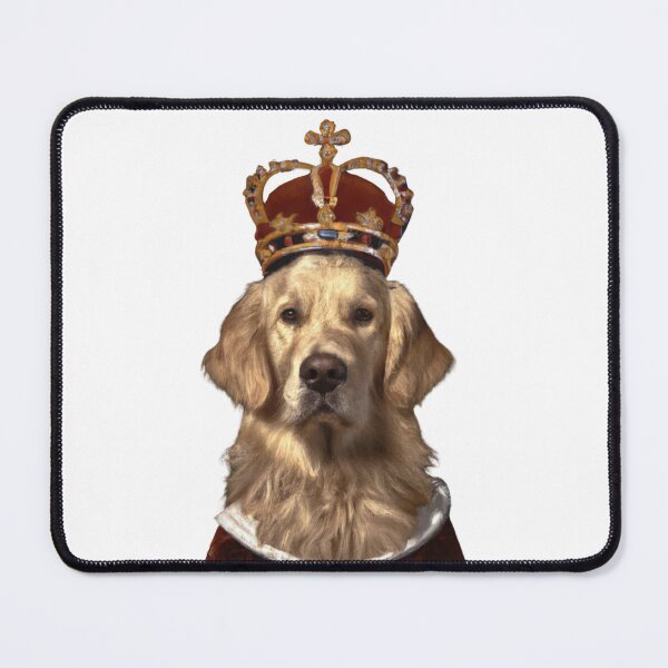 Item preview, Golden Retriever Wearing a Medieval Robe and Crown Renaissance Style Portrait Digital Art designed and sold by SourBunnyshop.