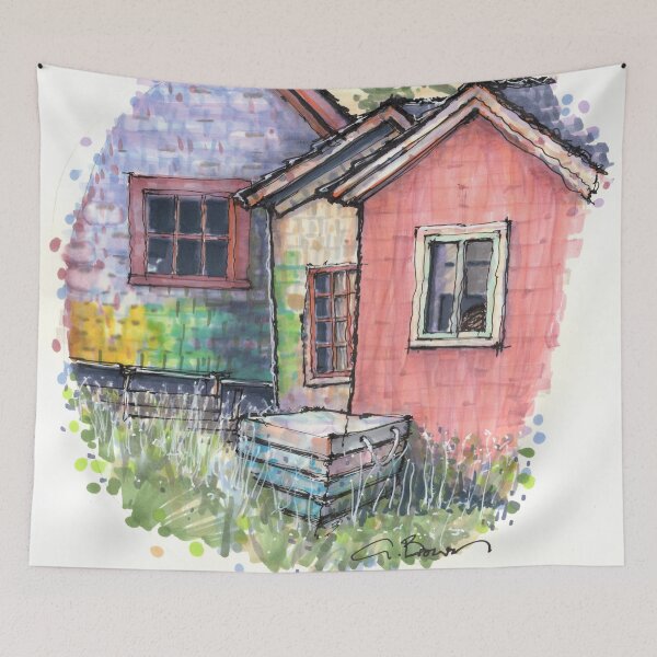 Item preview, Fishing Shacks at Hunt Point South Shore Nova Scotia designed and sold by Gregg Brown.