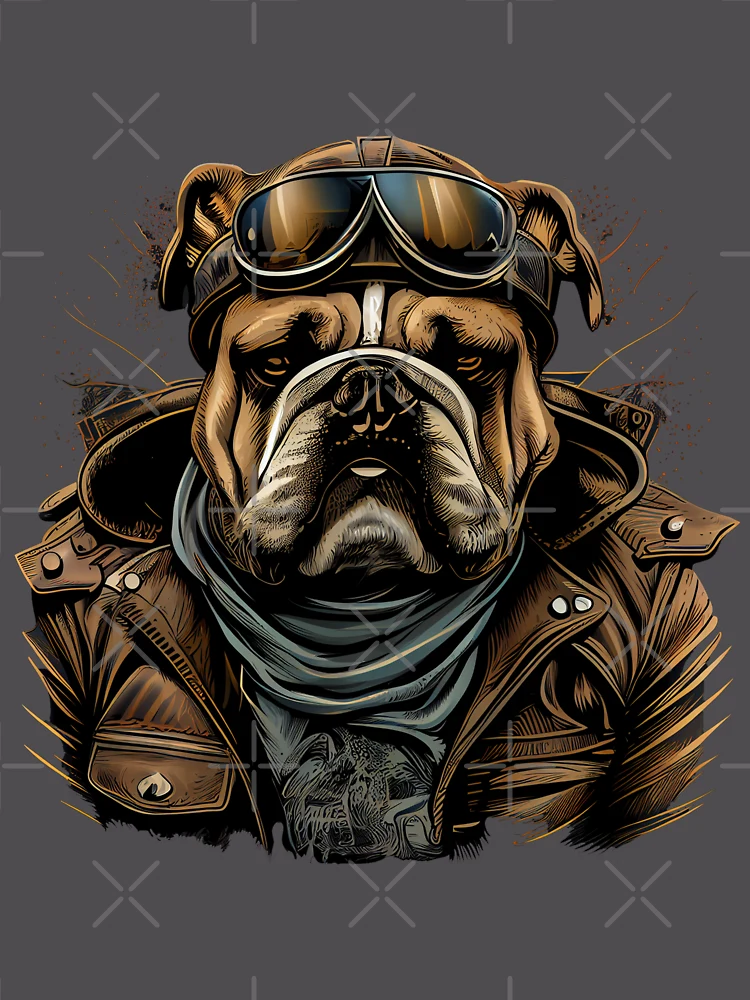 Thumbnail 6 von 6, Premium Oversized Pullover, Show Your Love for Dogs and Motorcycles with Our Bulldog Biker designt und verkauft von SpeshMerch.