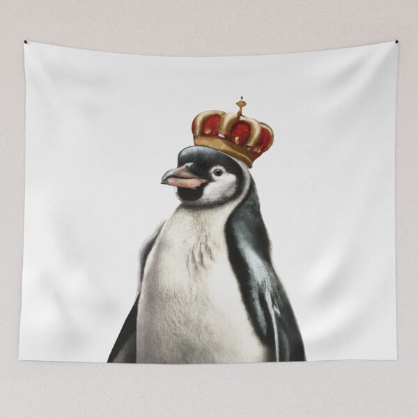 Item preview, Penguin Wearing a Royal Crown in Renaissance Portrait Digital Art designed and sold by SourBunnyshop.