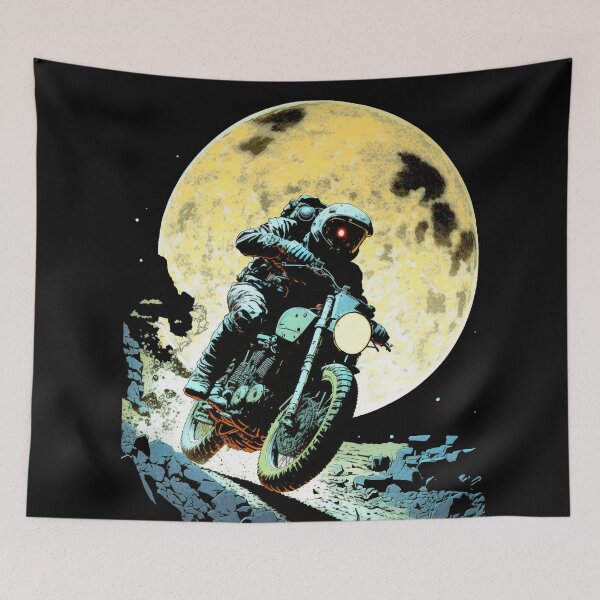 Item preview, Astronaut Riding Motorcycle-Exploring The Moon designed and sold by FridPix.